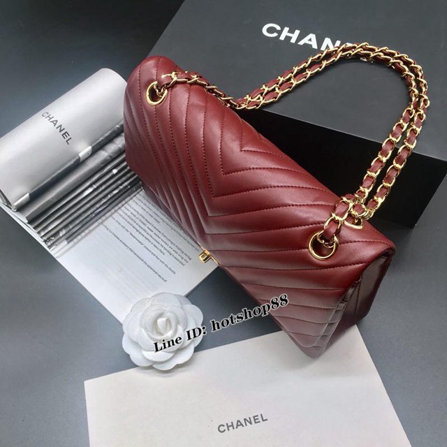 CHANEL女包 CF最新升級版 進口小羊皮 香奈兒單肩包 大V格 Chanel斜挎女包 djc1100